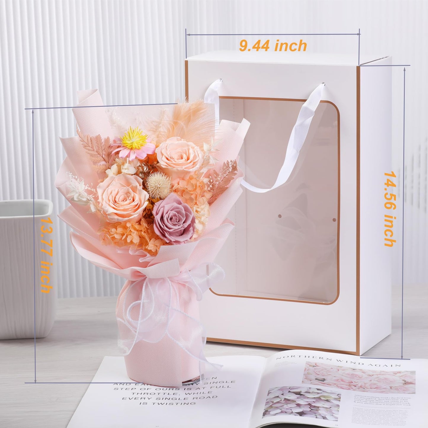 lovenfold Flowers for Delivery,Preserved Flowers Bouquets,Purple Rose Bouquets That Last 1-3 Years,Birthday Flowers Gifts for Women Mom Grandma Wife Friends