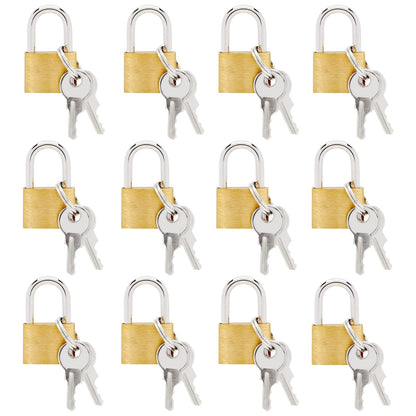 Juvale 12 Pack 1.2-inch Small Luggage Locks with Keys - Mini Padlocks for Locker, Suitcase and Gym - Locks for Luggage