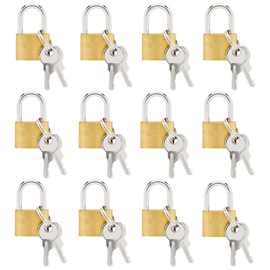 Juvale 12 Pack 1.2-inch Small Luggage Locks with Keys - Mini Padlocks for Locker, Suitcase and Gym - Locks for Luggage