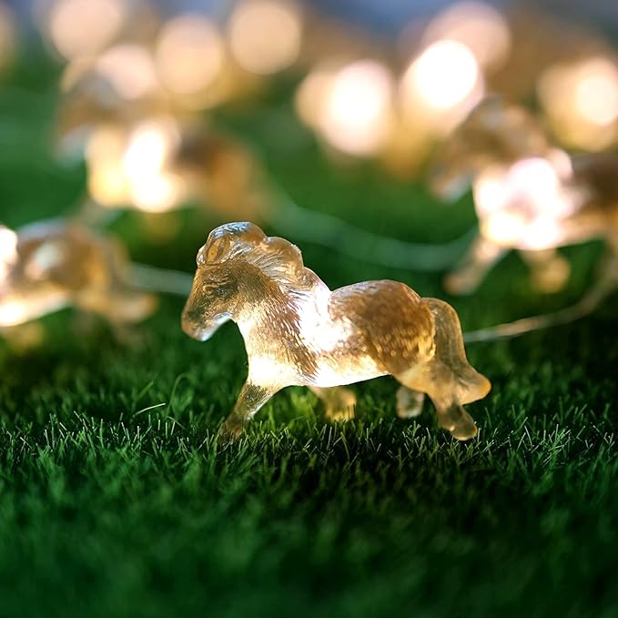 Horse Fairy String Lights Pony Cute Decorative Lights 20 LEDs Night Light 8.5ft USB or Battery Powered with Remote for Bedroom Farmhouse Barn Holiday Thanksgiving Decoration