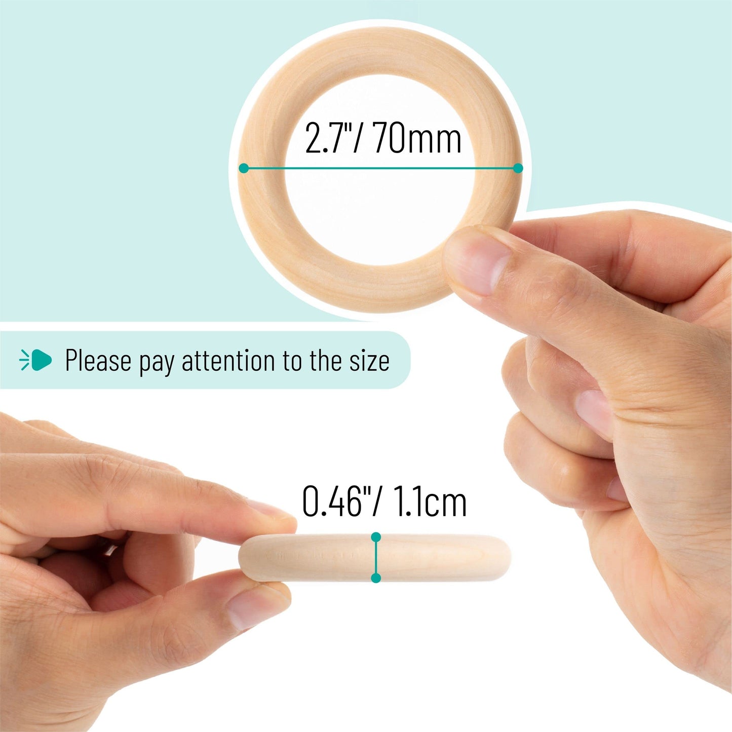 Mr. Pen Birch Wooden Rings, 2.7", 10 Pack, Wooden Rings for Crafts