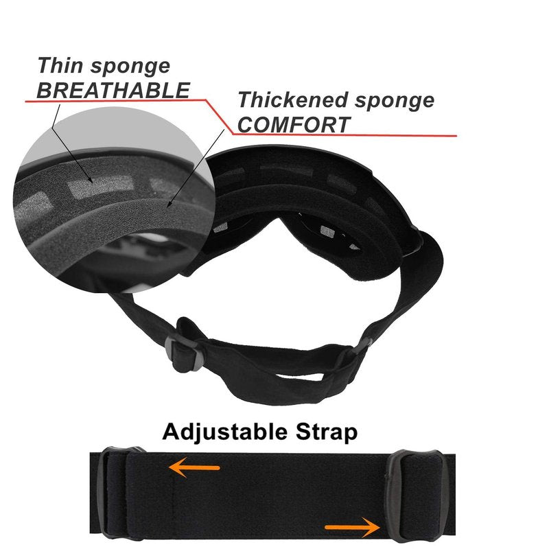 LJDJ Motorcycle Goggles with Removable Face Mask - Dirt Bike ATV Motocross Eyewear Anti-UV Adjustable MX Riding Offroad Cycling Motorbike Protective Glasses Racing Combat Tactical Military Goggles