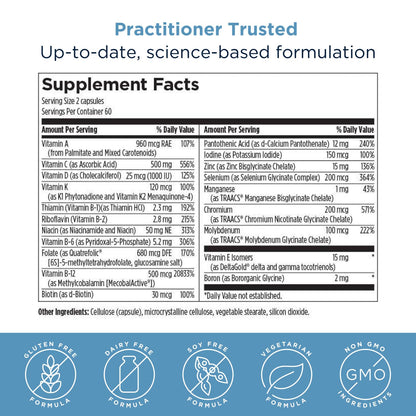 Designs for Health Methylated Multivitamin for Women & Men - Twice Daily Multimineral Supplement & Multivitamin Without Iron + Methylated B12 and Folate, Vitamin C, K, D, E + More (120 Capsules)