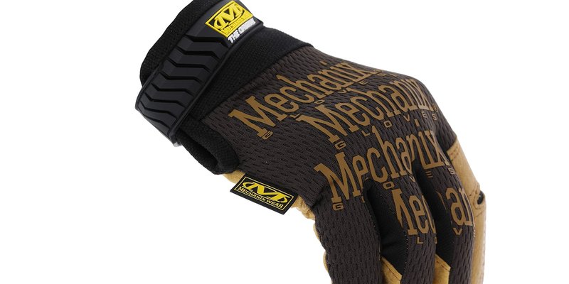 Mechanix Wear Original Leather Gloves - Durable Synthetic Leather Gloves for Protecting Hands - Comfort Fit - Breathable - Abrasion Resistant - Machine Washable - Brown/Black - Large