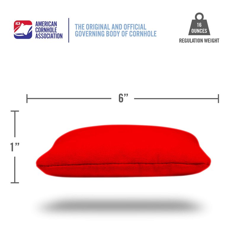 ACA Daily 66x Regulation Cornhole Bags Weather Resistant Resin Filled 6x6 Set of 4 Red