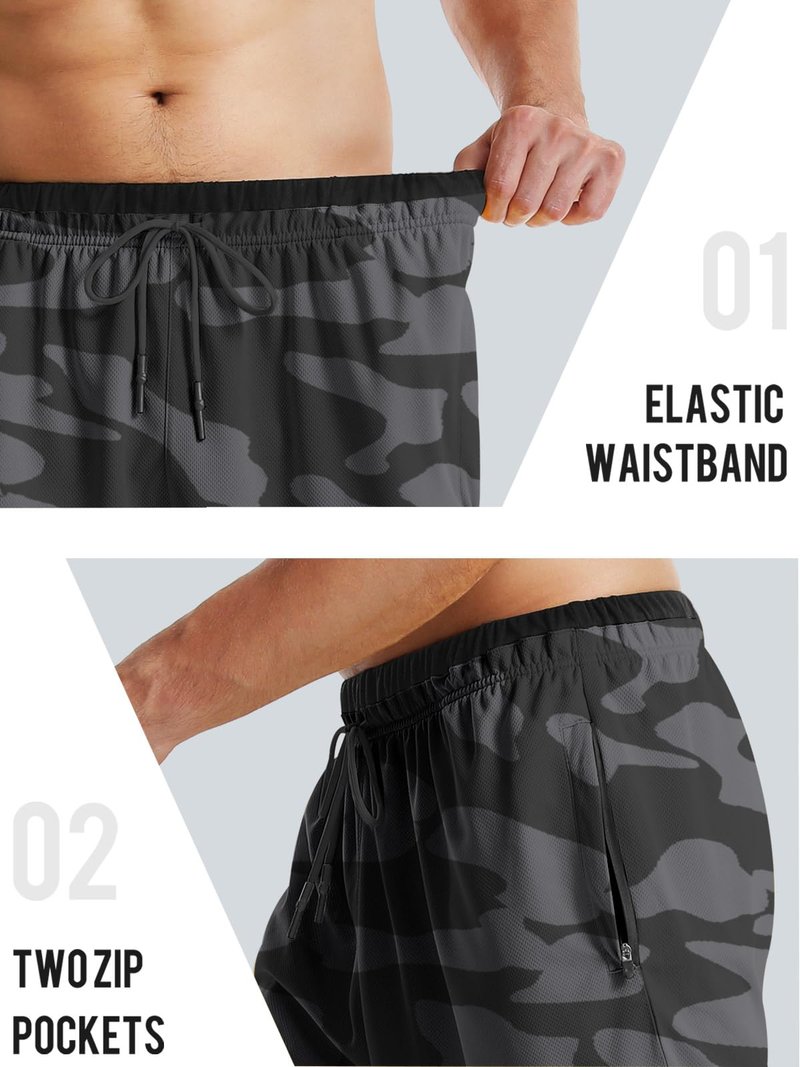Aolesy Men's Basketball Shorts with Zipper Pockets Lightweight Quick Dry 10 Inch Workout Shorts for Men Athletic Gym