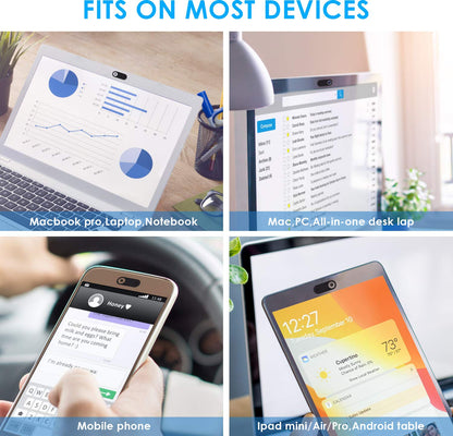 Camera Cover Slide, 0.028 Inch Ultra-Thin Phone Camera Cover, Computer Camera Cover Slide for MacBook, iMac, Laptop Desktop, Pc, iPad, iPhone, Smartphone Protect Visual Privacy Security (Black-3 Pack)