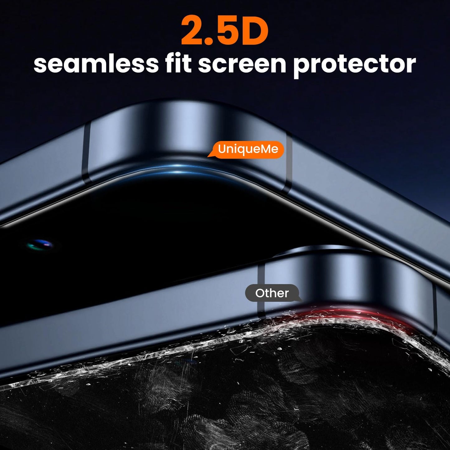 UniqueMe for iPhone 16 Pro Screen Protector - [Military Grade Shatterproof & 9H+ Hardness] Screen Protector 16 Pro Tempered Glass Full Coverage Protection, Easy Installation, 2 Packs