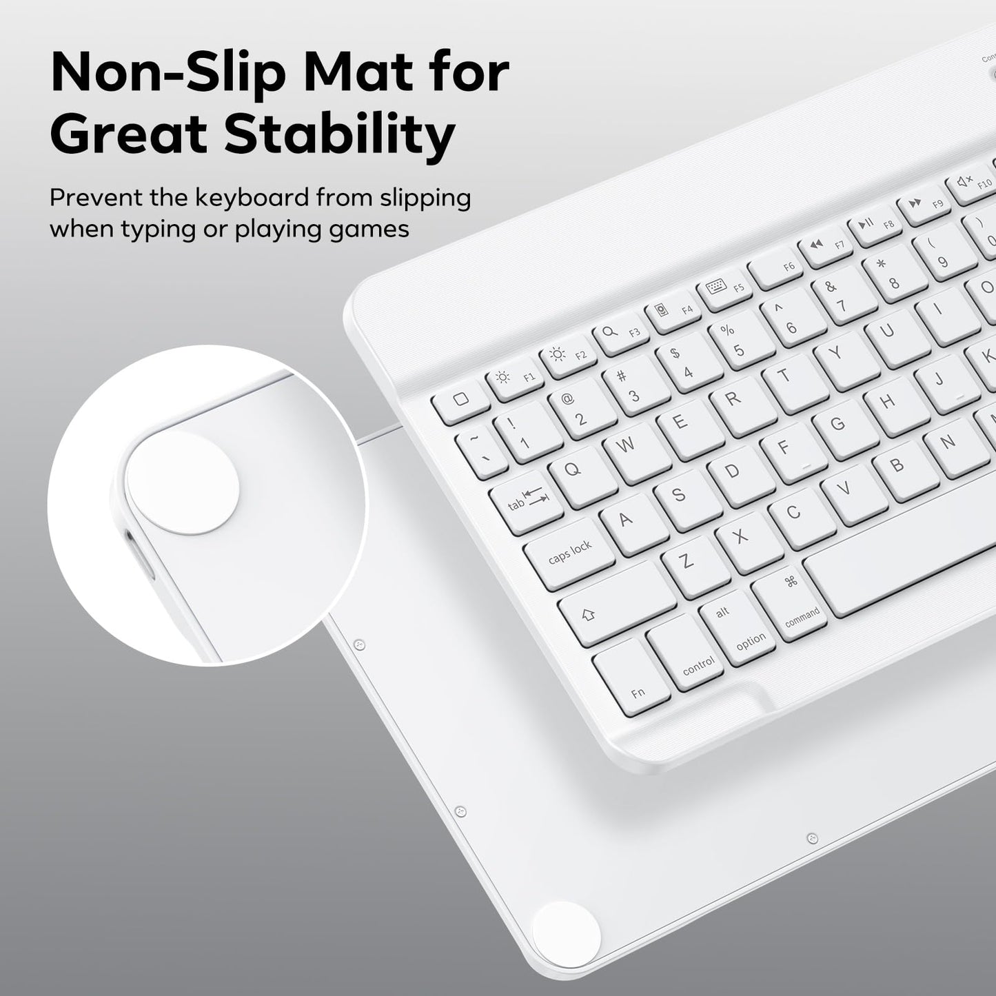 OMOTON Bluetooth Keyboard, Backlight Wireless Rechargeable Keyboard for iPad, iPad Pro, iPad mini, iPad Air with Illuminated LED (White)