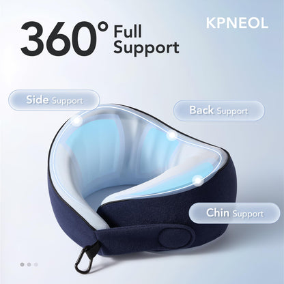 Travel Pillow, 100% Pure Memory Foam Travel Neck Pillow Airplane Neck Support Ergonomic Design for Traveling Suitable for Airplanes,Offices and Cars-Grey