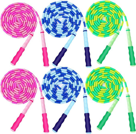 GRAWUN Jump Rope For Kids, Soft Beaded Jump Rope, Adjustable Length Tangle-Free Segmented Soft Beaded Skipping Rope, for Women, Men and Kids Keeping Fit, Workout