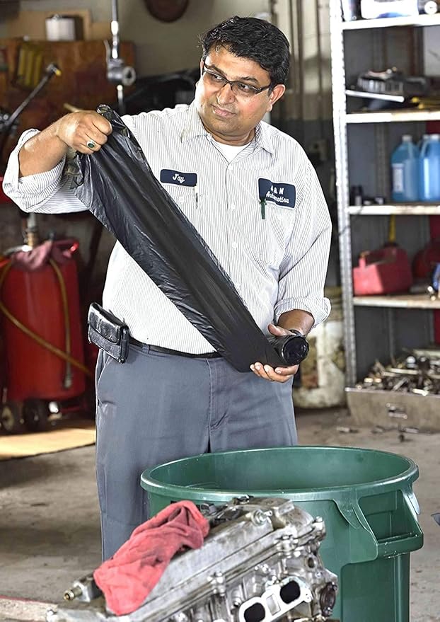 Aluf Plastics 26 Gallon For Slim Jim 1.25 MIL Black Heavy Duty Trash Bags