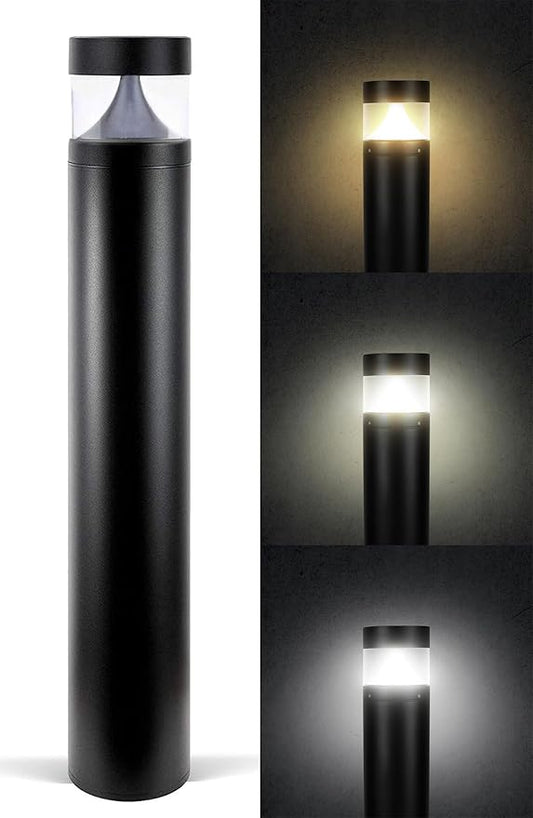 LightingLabs Led Bollard Landscape Lighting 20 Watts 39 Inch 3CCT 3000/4000/5000K 120-277V Outdoor Pathway Light Wired Ideal for Garden, Commercial and Driveway Rated IP65 ETL Listed