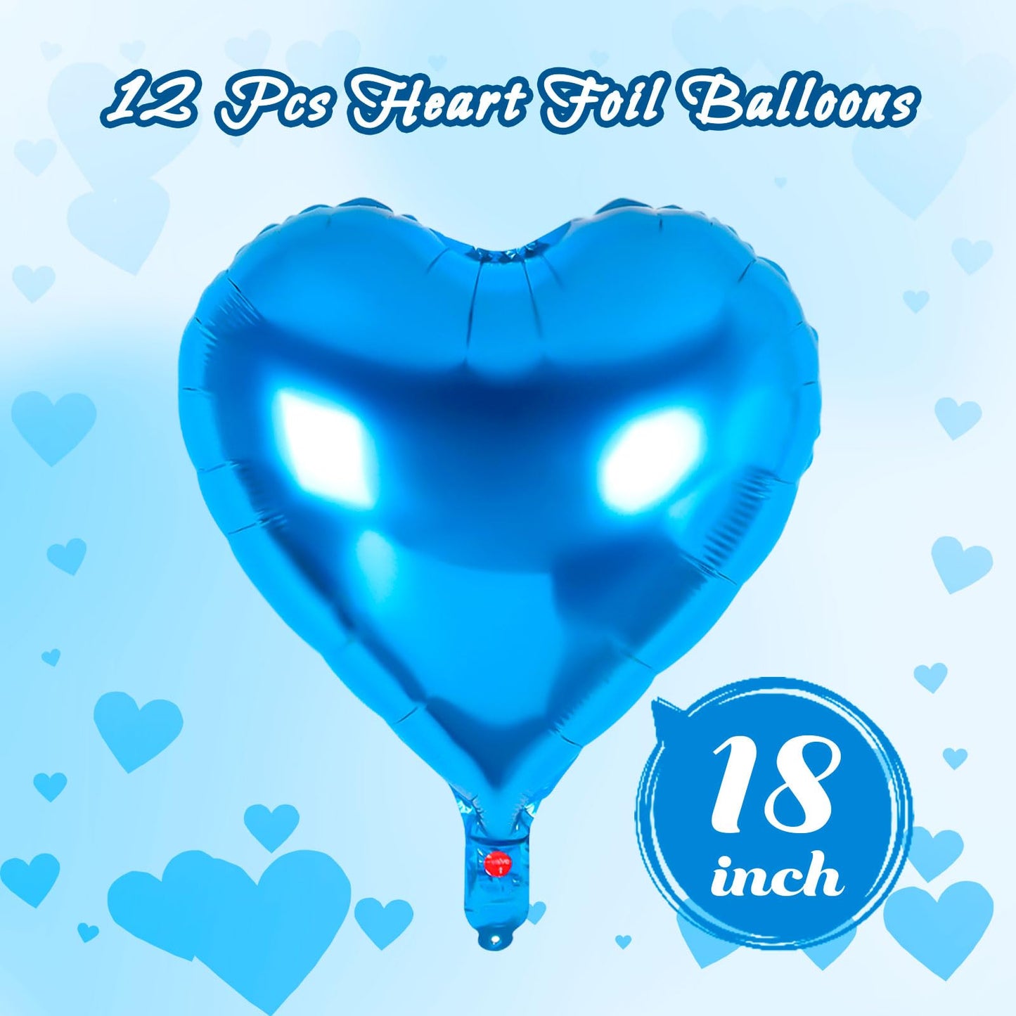 12 Pcs Red Heart Balloons,18 Inch Heart Foil Balloons Love Balloon Valentine Balloon for Birthday Party Wedding Engagement Party Baby Shower Valentine Day Decorations (red)