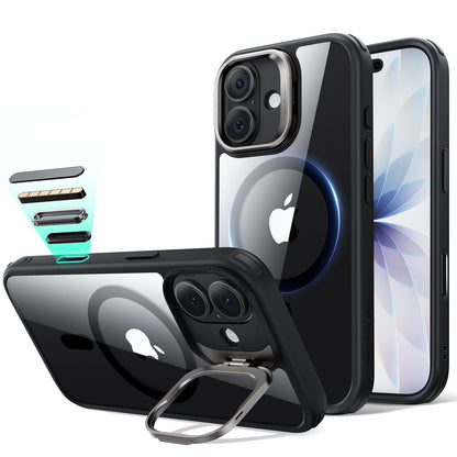 ESR Silicone Case for iPhone 17, Built-in Camera Stash Stand Compatible with MagSafe, Military-Grade Drop Protection Magnetic Phone Case for iPhone 17, Cloud Series, Rosy Pink