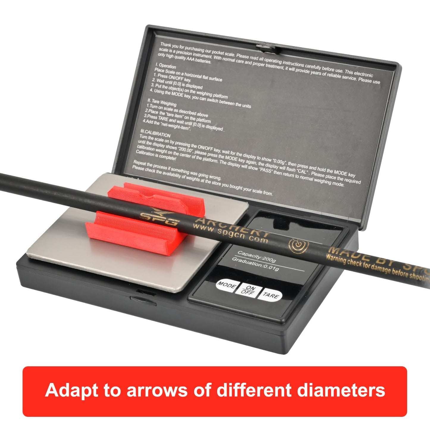 FENJANER Archery Arrow Scale - Display LCD Digital Pocket Arrows Scale - Capicity 200g - Graduation 0.01g Mini Arrows Scales