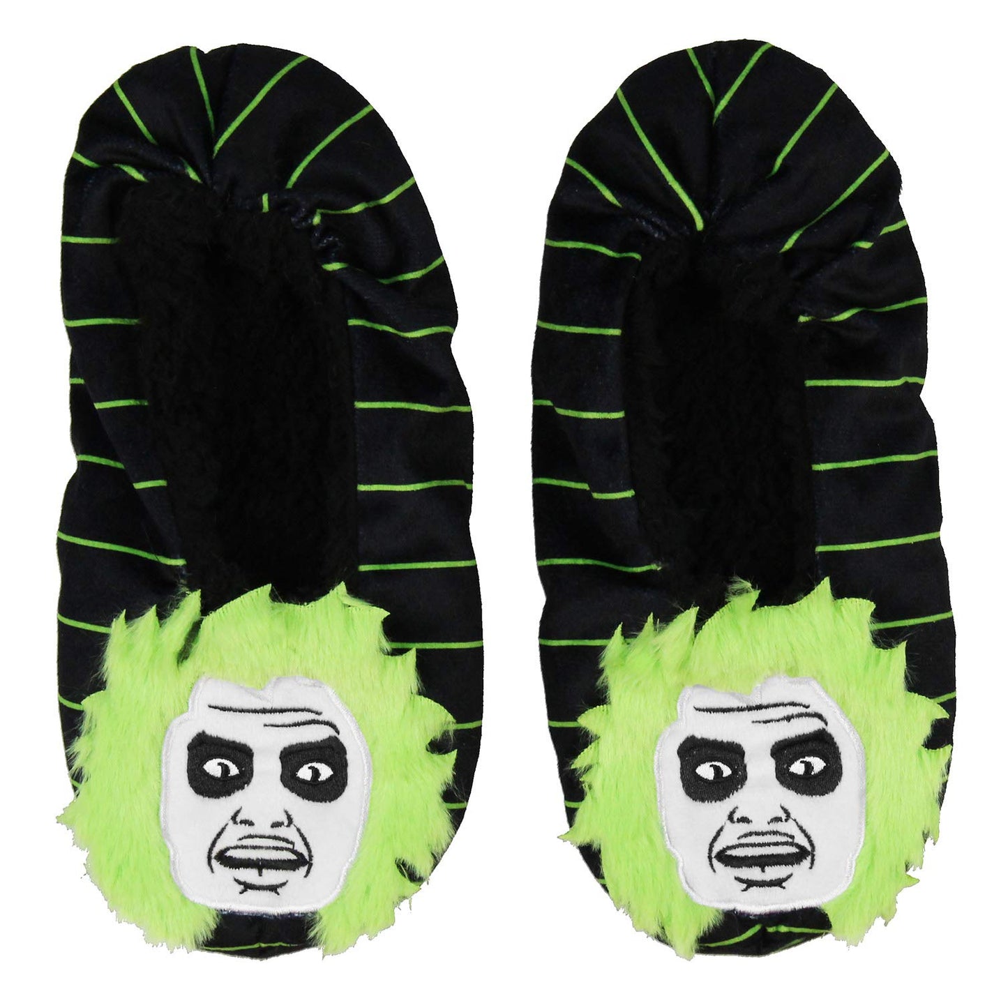 Beetlejuice Slippers 3D Hair Embroidered Character Slipper Socks with No-Slip Sole For Women Men (Medium)