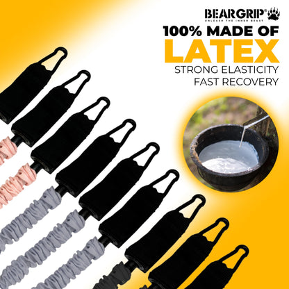 BEAR GRIP Resistance Bands with Ankle Straps – Glute & Leg Workout Equipment, Booty Bands for Women, Exercise Band for Kickbacks, Hip Thrusts & Home Gym Fitness Equipment (Black, Cables)