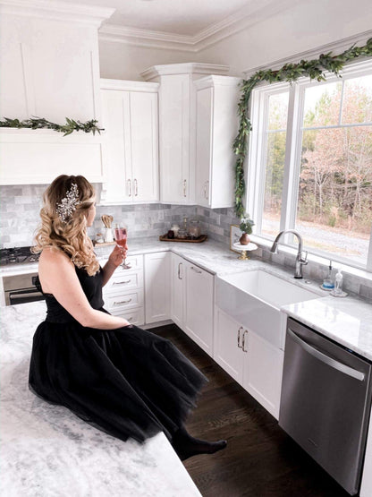 Halloween Black Tulle Skirt for Women A Line Homecoming Prom Party Dress Black M