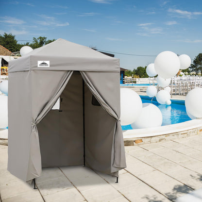 EAGLE PEAK Flex Ultra Compact 5x5 Pop-up Canopy, Sun Shelter, Changing Room, Portable Privacy Canopy Cabana for Pool, Fashion Photoshoots, or Camping, Gray
