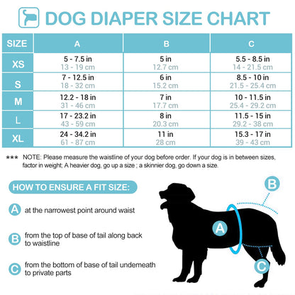 Avont 3 Pack Reusable Dog Diapers, Highly Absorbent Washable and Eco-Friendly Sanitary Wraps Panties for Female Pets -3 Black(L)