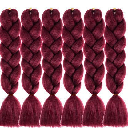 burgundy braiding hair 6pc kanekalon hair braiding Hair Extension 24 Inch ombre jumbo Braids For Braiding Crochet Twist Braiding hair burgundy