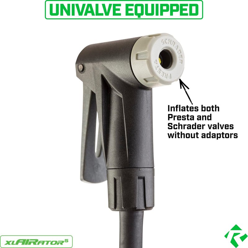 Revere xlAIRator 5 Bike Floor Pump – 160 PSI, Dual Valve Compatibility (Presta & Schrader), Extra-Large Gauge, 41" Hose, Includes Patch Kit – Ideal for Road & Mountain Bikes