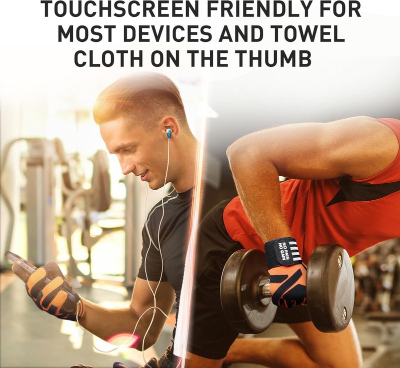 Weightlifting Workout Gloves with Wrist Support - Half & Full Finger Design for Men | Padded Grip for Gym Fitness