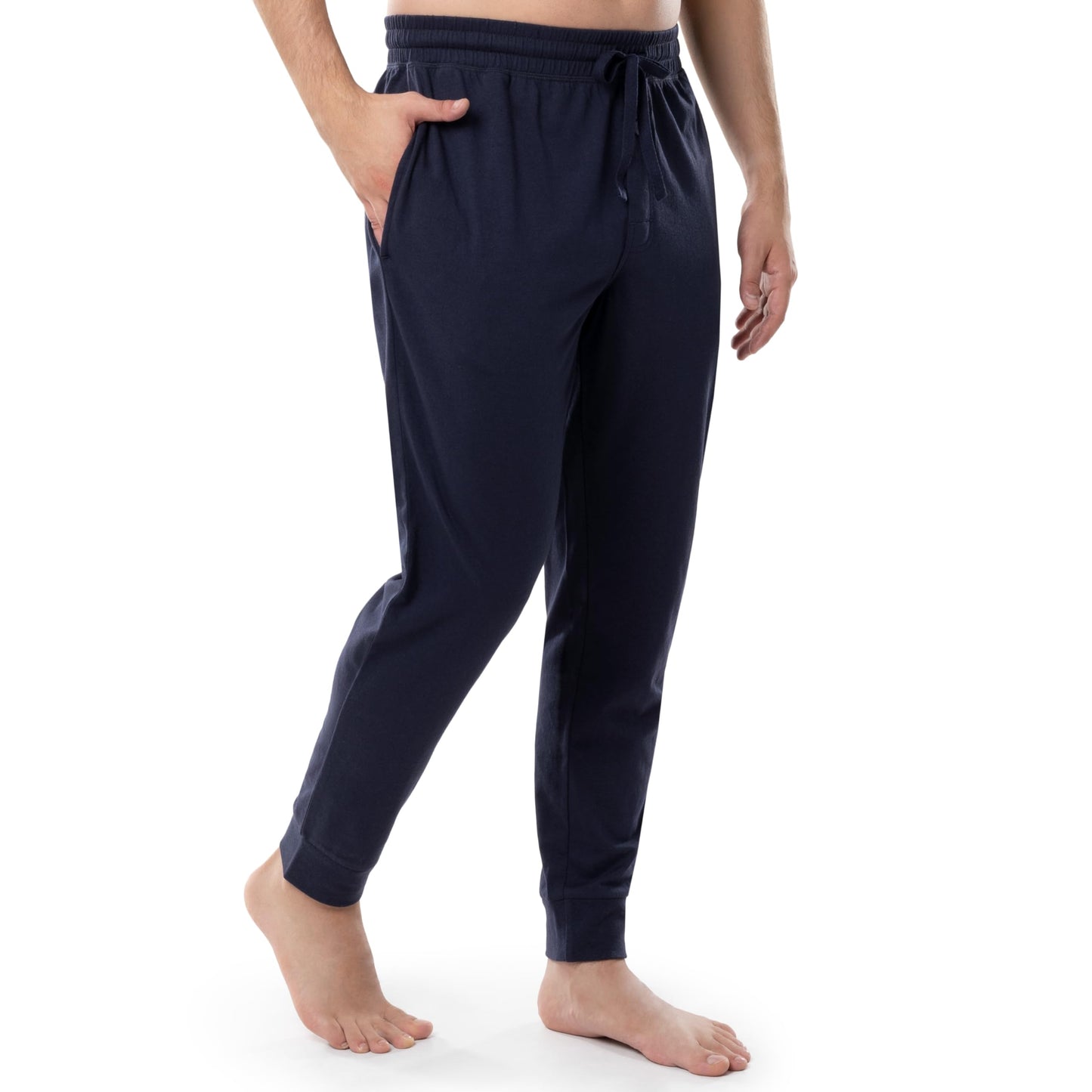 Fruit of the Loom Men's Jersey Knit Jogger Sleep Pant (1 and 2 Packs), Navy, Large