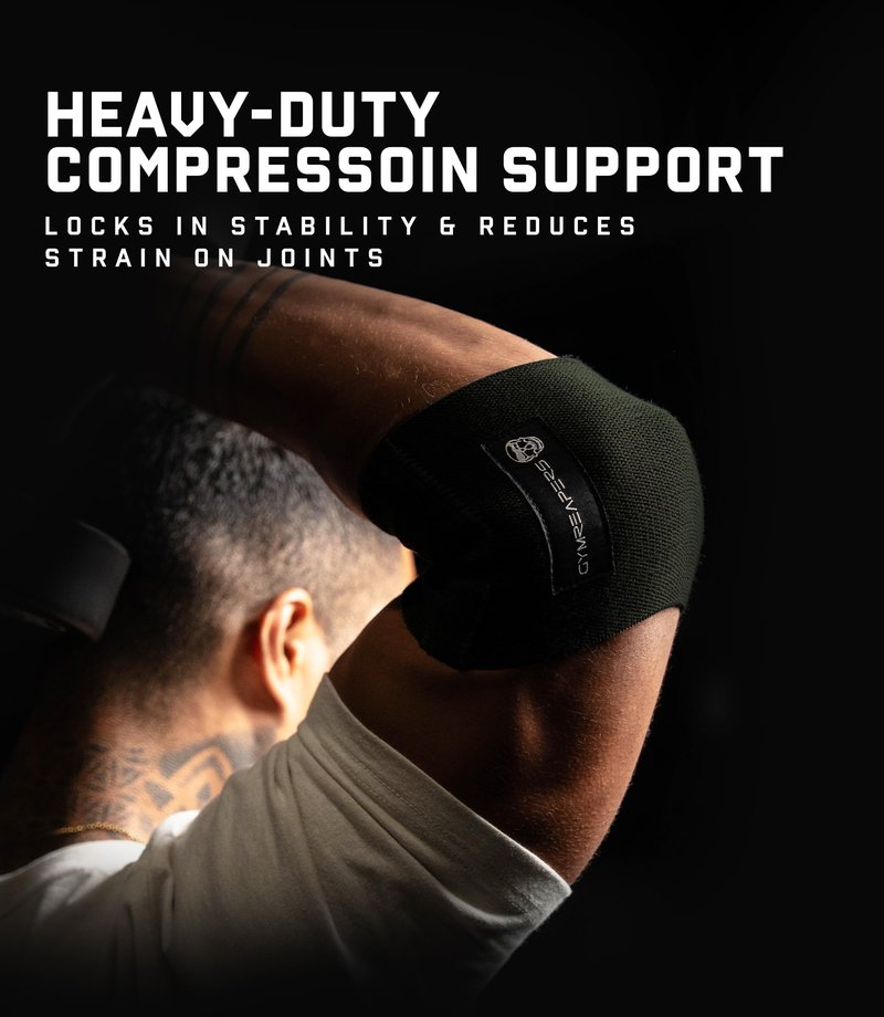 Gymreapers Elbow Compression Cuff for Weightlifting, Powerlifting – Support & Relief for Tendonitis, Stability, Tennis Elbow, Strength Training & Injury Recovery (Green, 13")