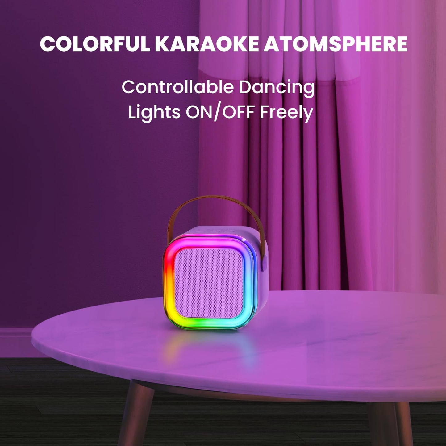 IROO Mini Karaoke Machine for Kids, 2025 TOP Toys Christmas Birthday Gifts Ideas for Girls Ages 4, 5, 6, 7, 8, 9, 10, 12+ Years Old, Portable MP3 Player with 2 Wireless Mics for Party