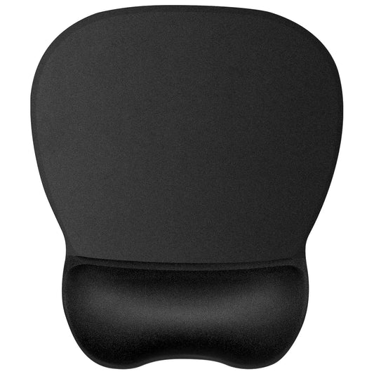 JIKIOU Ergonomic Mouse Pad with Gel Wrist Support, Comfortable Mousepad with Smooth Wrist Rest Surface and Non-Slip PU Base for Pain Relief Computer Laptop Office Home Black, 9.2 x 8.1 in
