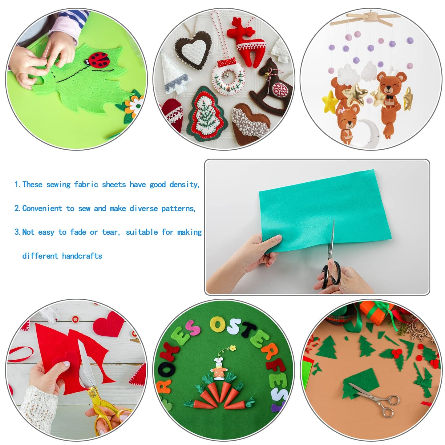 HaoFeijh White Felt Fabric 72 * 36 Inch Wide 1.6mm,Fabric Sheets Soft Woven Acrylic Craft Fabric for DIY Craft Work Sewing Patchwork,Craft Felt