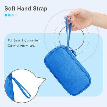 Lacdo USB Flash Drive Case Thumb Drive Holder Case Organizer Portable Electronic Accessories Storage Bag for SanDisk/SamData/Samsung USB Flash Drives Jump Drive Memory Stick, SD Card, Cable, Blue