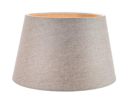 Traditional 12 Inch Grey Linen Fabric Drum Table/Pendant Lampshade 60w Maximum by Happy Homewares