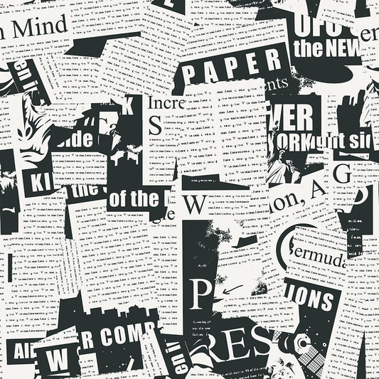 VistaPalette Black and White Vintage Newspaper Script News Modern Peel and Stick Wallpaper Wall Decor Self Adhesive Wall Paper Stick on Easy Peel Off Contact Paper for Renter Bedroom Apartment