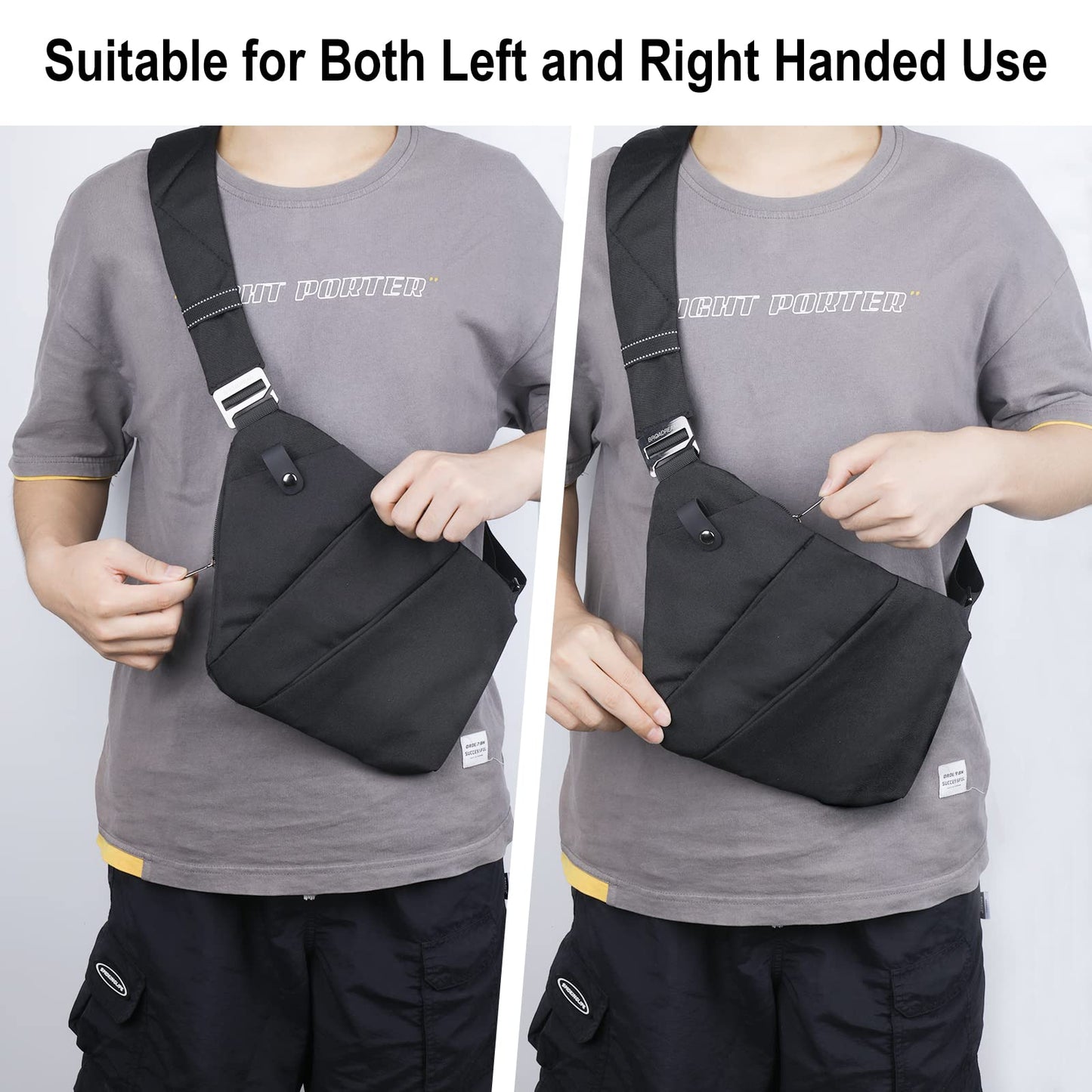 BROADREAM Anti Theft Sash Sling Crossbody Bag, Nylon Small Rucksack for Women, Waterproof One Strap Backpack Chest Bag, Casual Lightweight Men Bags for Travel Sports Hiking Cycling