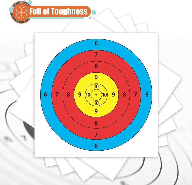 Archery Targets Paper - 20/50 Pack Bow & Arrow Targets for Hunting | 10/5 Rings, 16x16/15.7x15.7in