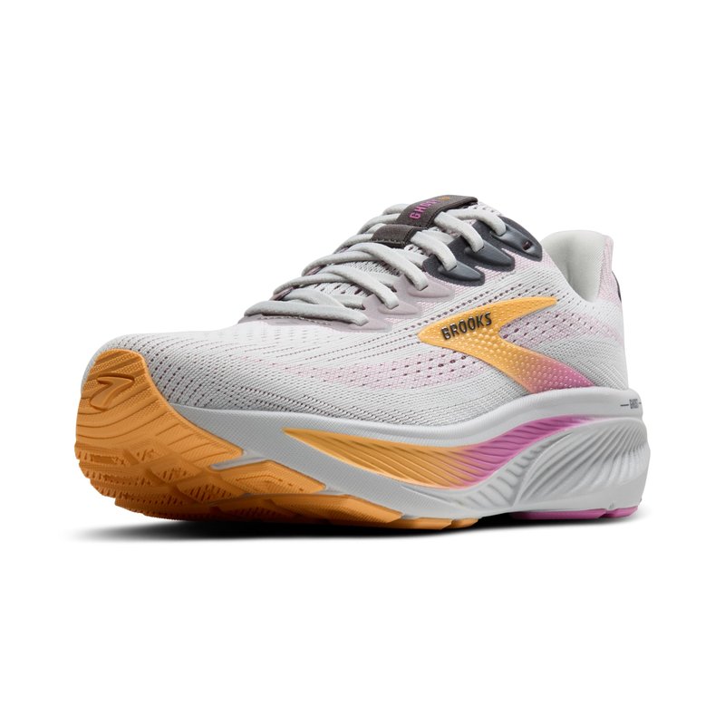 Brooks Women’s Ghost 17 Neutral Running Shoe - Oyster/Apricot/Pink - 8.5 X-Wide
