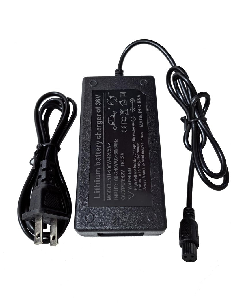0.31inch 42V 2A Power Adapter with 3-Prong Inline Connector for Dirt Quad, Pocket Mod, Sports Mod 36V Lithium Battery Power Supply - Compact/Portable Charger