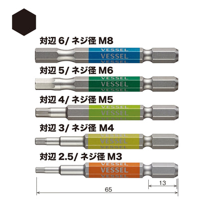 Vessel Single End Go-SAI Bit [No.GS5P-31] (Assorted 5PC Set) (Japan Import)