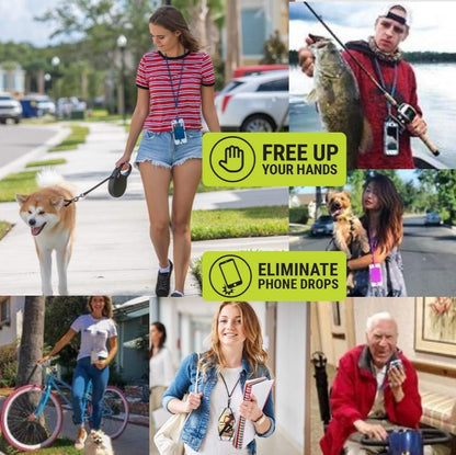 Gear Beast Cell Phone Lanyard - Universal Neck Phone Holder w/Card Pocket and Silicone Neck Strap - Compatible with Most Smartphones, Clear