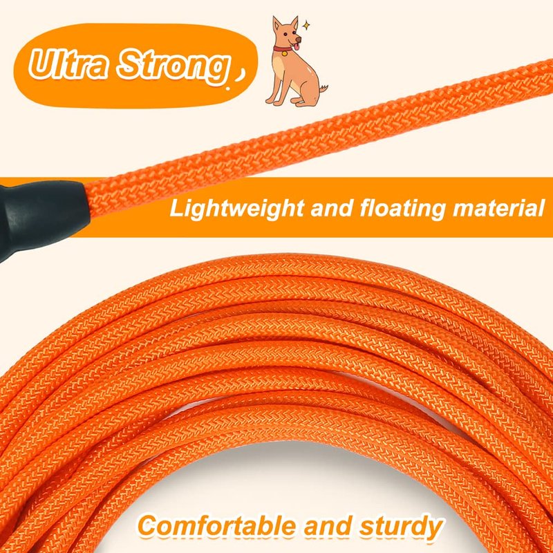 Vivifying Floating Long Dog Leash, 32FT Long Leash for Dog Training, Lightweight Check Cord for Outdoor, Hiking, Swimming, Beach and Lake