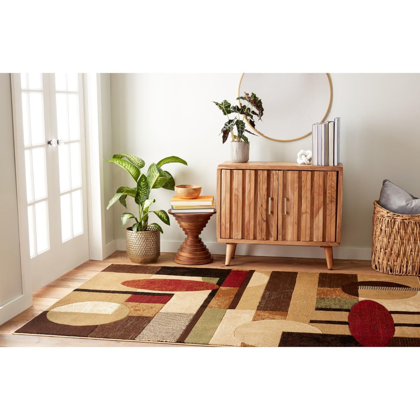Home Dynamix Tribeca Jasmine Modern Area Rug, Abstract Brown/Green 5'2"x7'2"