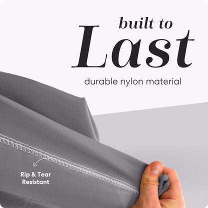 Handy Laundry Shoulder Strap Bag - Drawstring Locking Closure, Durable Nylon Material, Large Capacity, Heavy Duty Stitching, Perfect for Laundromat or College Dorm (Grey | 30" x 40")