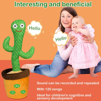 HICAS Dancing Talking Cactus Toy Repeat What You Say Singing Cactus Voice Recorder Baby Toys Volume Control with 120 Songs Funny Children Education Toys, Gifts and Home Decoration