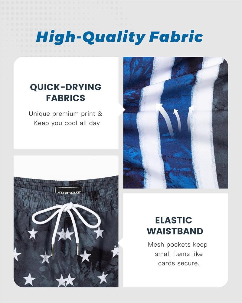 Men's Swim Trunks with Compression Liner - Quick Dry 5-Inch Bathing Suit with Zipper Pockets