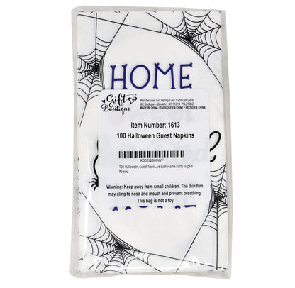 Gift Boutique Halloween Guest Napkins 100 Count Disposable Paper Hand Towels Black Orange Purple for Bathroom Buffet Dinner Haunted Home Party Decor