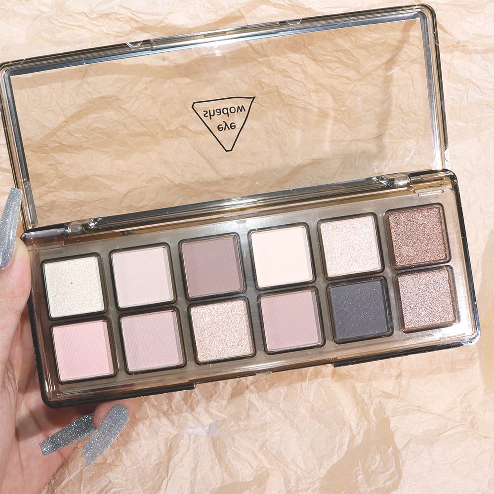 AMY'S DIARY 12-Color Nude Eyeshadow Palette for Versatile Day-to-Night Looks – Blendable, Long-Lasting, and Highly Pigmented. Elevate Your Eye Makeup – Unleash Your Unique Style (20)