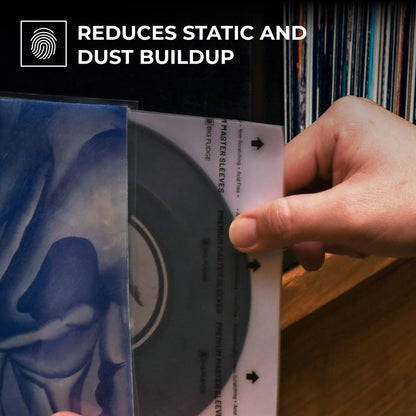 Big Fudge Vinyl Record Sleeves Inner - Vinyl Sleeves - Clear 3-Layer Album Covers with Anti-Static Rice Paper - Acid Free Protective Outer Cover for 7" Records - White, 50 Pack